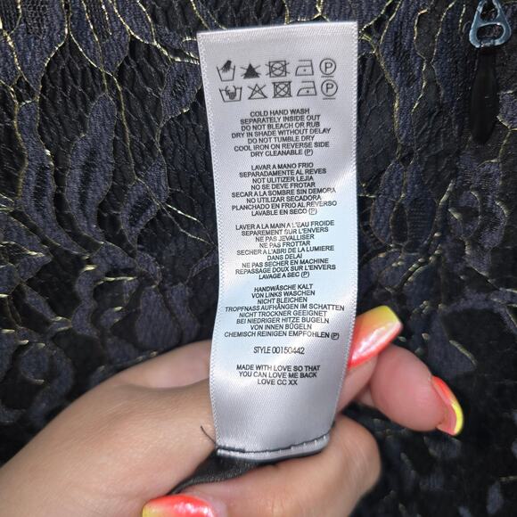 City Chic Lace Dress Womens Plus Size 22 Black Gold Whimsy Goth Formal Party NEW - Picture 9 of 10